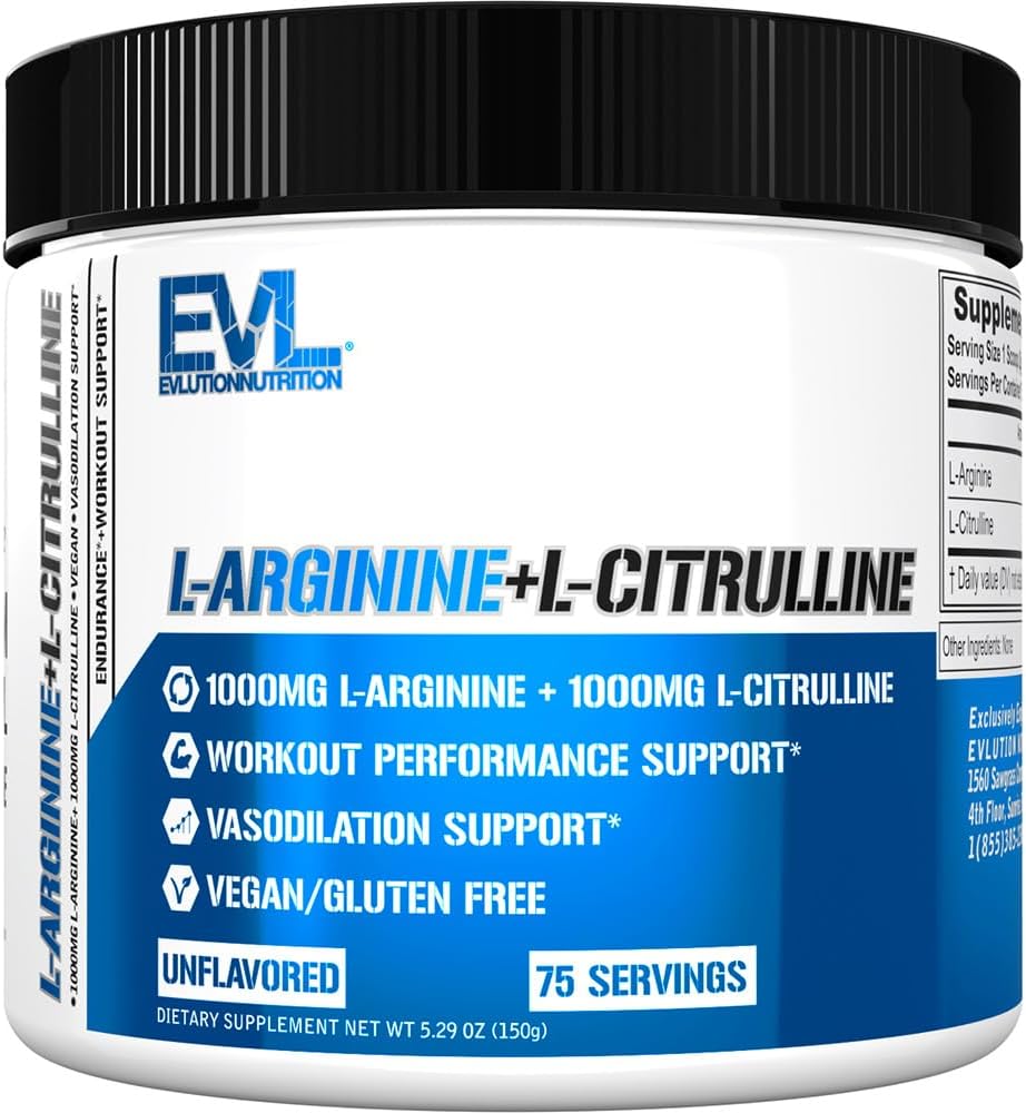 Suplemento de Endurance Evlution Nutrition - L-Arginina + L-Citrulina