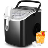 Máquina de Hielo Crzoe, 26Lbs/24H, 9 Cubos en 6 Min, Auto-Limpieza