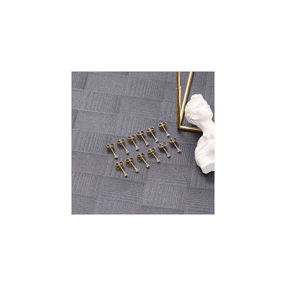 Aretes de bola pulidos rellenos de oro