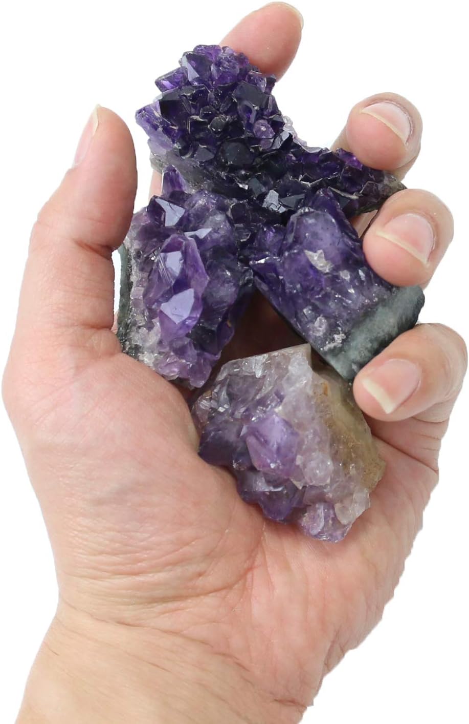 Namzi Piedras de amatista y cristales de roca cruda, racimos de cristal de amatesis natural, geodas con cristales, cuarzo amatista original, geoda de cristales de amatista real, piedras preciosas,