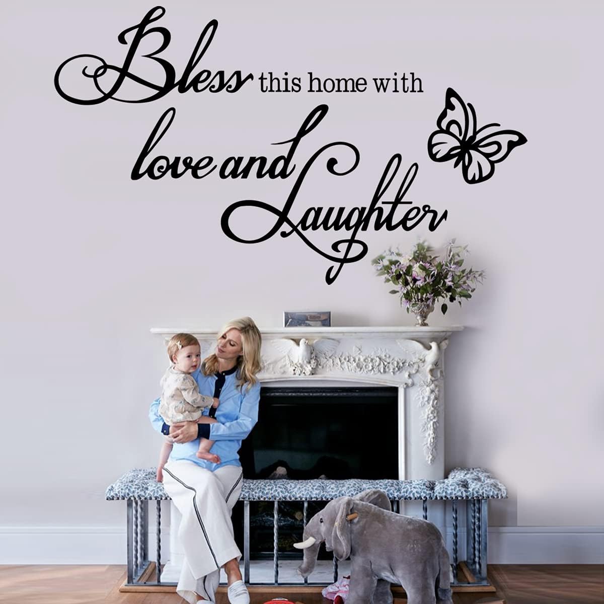 Vinilo Decorativo Bless This Home - Frases Inspiradoras