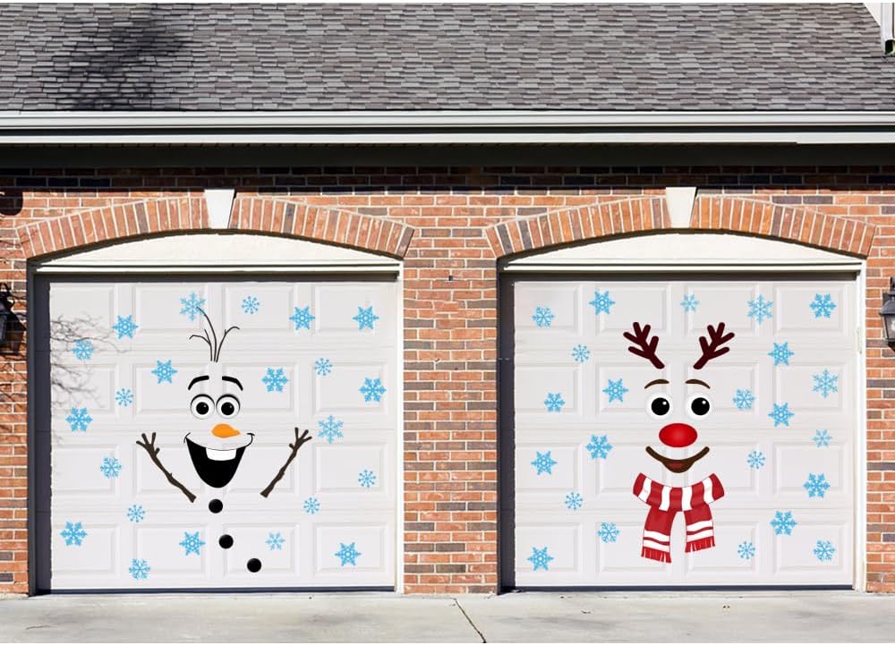 Pegatinas de Navidad para Puerta - Decoración Festiva Snowman