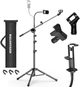 Soporte de micrófono con clip para iPad, tripié, portátil