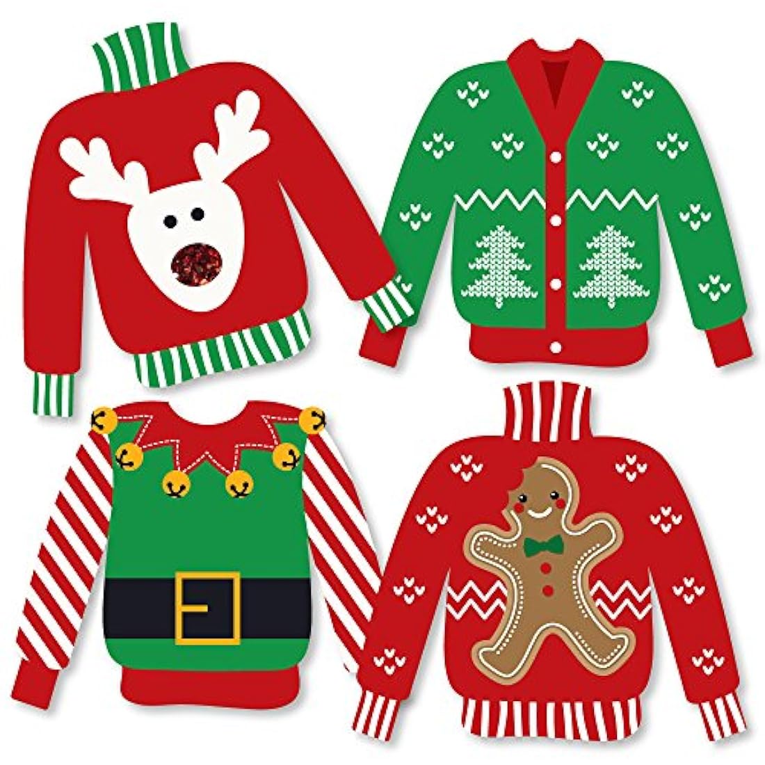 Adornos para suéter, para fiestas de Navidad y vacaciones