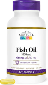 Aceite de Pescado 21st Century 1000 mg, 120 cápsulas