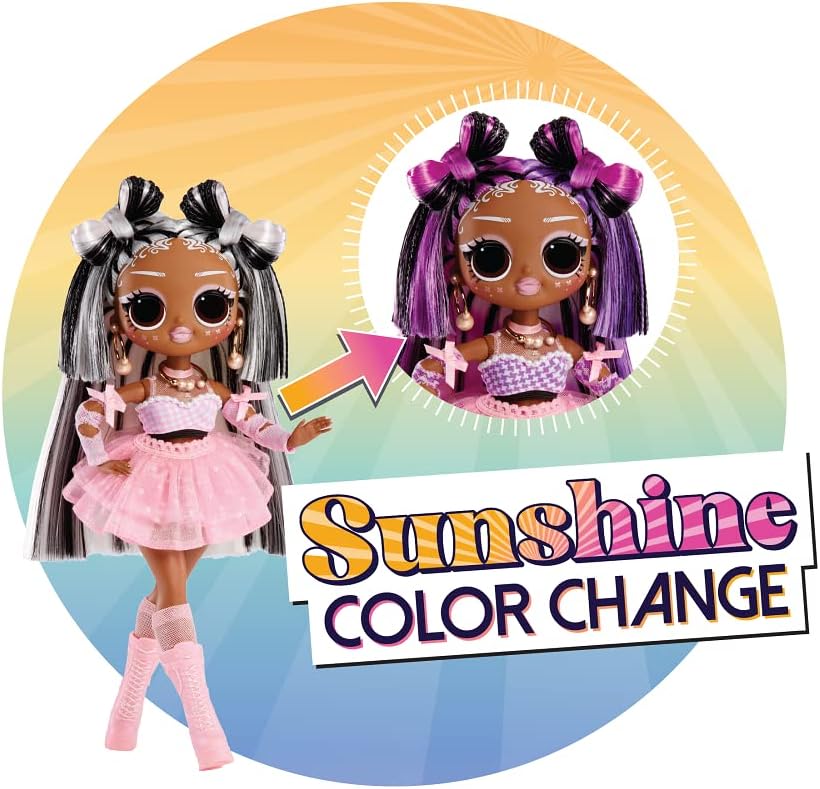Muñeca con pelo que cambia de color, modas y accesorios - 4+