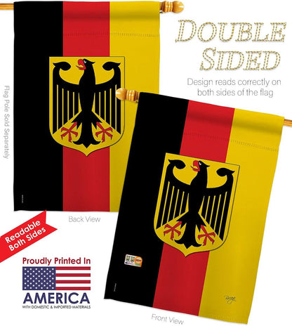 Nacionalidad Alemania Garden House Banderas Kit Regional Nación Internacional Mundo País Particular Área Pequeña Decorativa Patio Banner Doble Cara Hecho en Estados Unidos 28 X 40