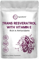 Suplemento polvo puro de trans-resveratrol con vitamina E
