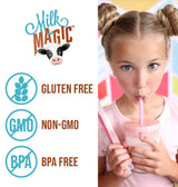 Milk Magic Pajitas aromatizantes de leche de chocolate - Caja de 24 pajitas de leche