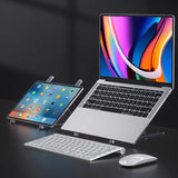 Soporte portátil para laptop y teléfono, ajustable y ergonómico