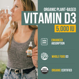 Plant-D3 Vitamina D3 Orgánica Max Fuerza 5000 IU - 1oz