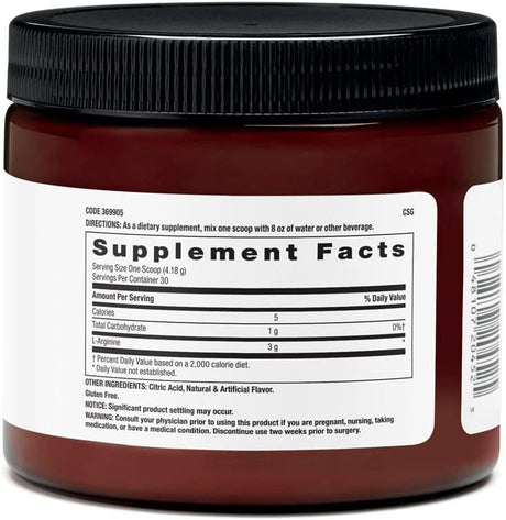 Suplemento BEYOND RAW Chemistry Labs L-Arginina en polvo