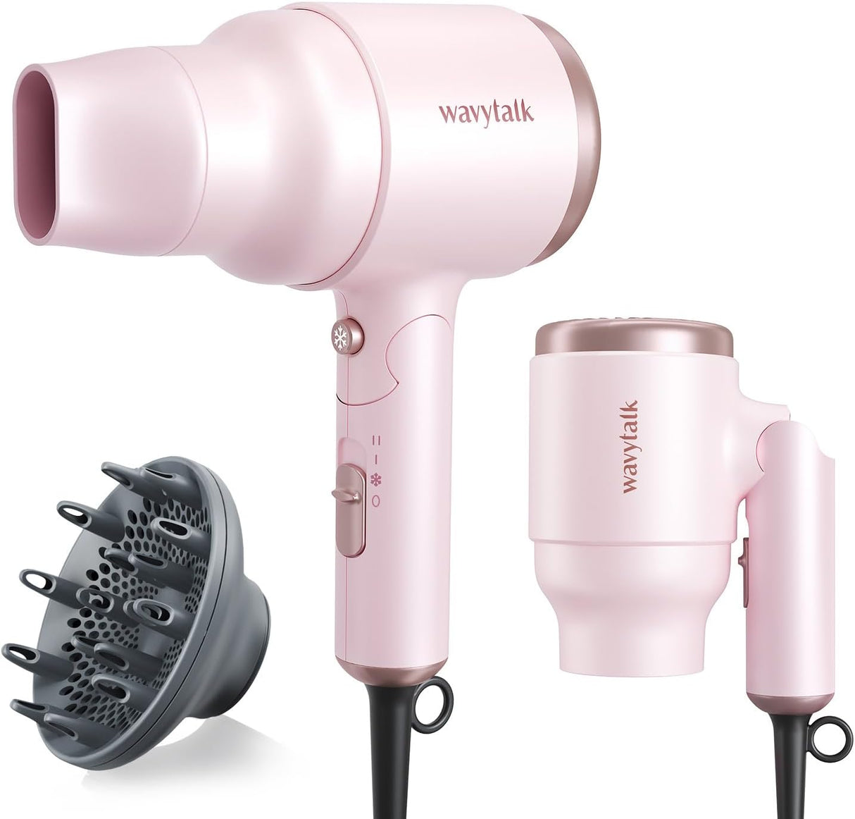 Secador de pelo con difusor con mango plegable 1600 W