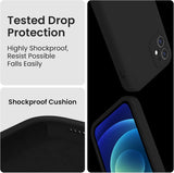 FireNova Funda diseñada para iPhone 12, funda de silicona mejorada [protección de cámara] con forro de microfibra suave antiarañazos, 6.1 pulgadas, color negro