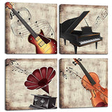 LoveHouse - 4 paneles de arte musical para pared