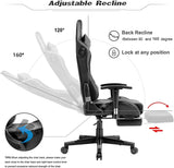 Silla para videojuegos con reposapiés y altavoces Bluetooth