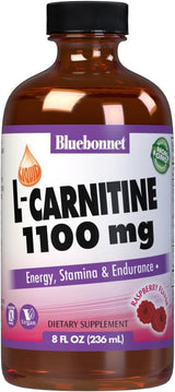 L-Carnitina Líquida 1100 mg, Bluebonnet, 8 onzas, Frambuesa