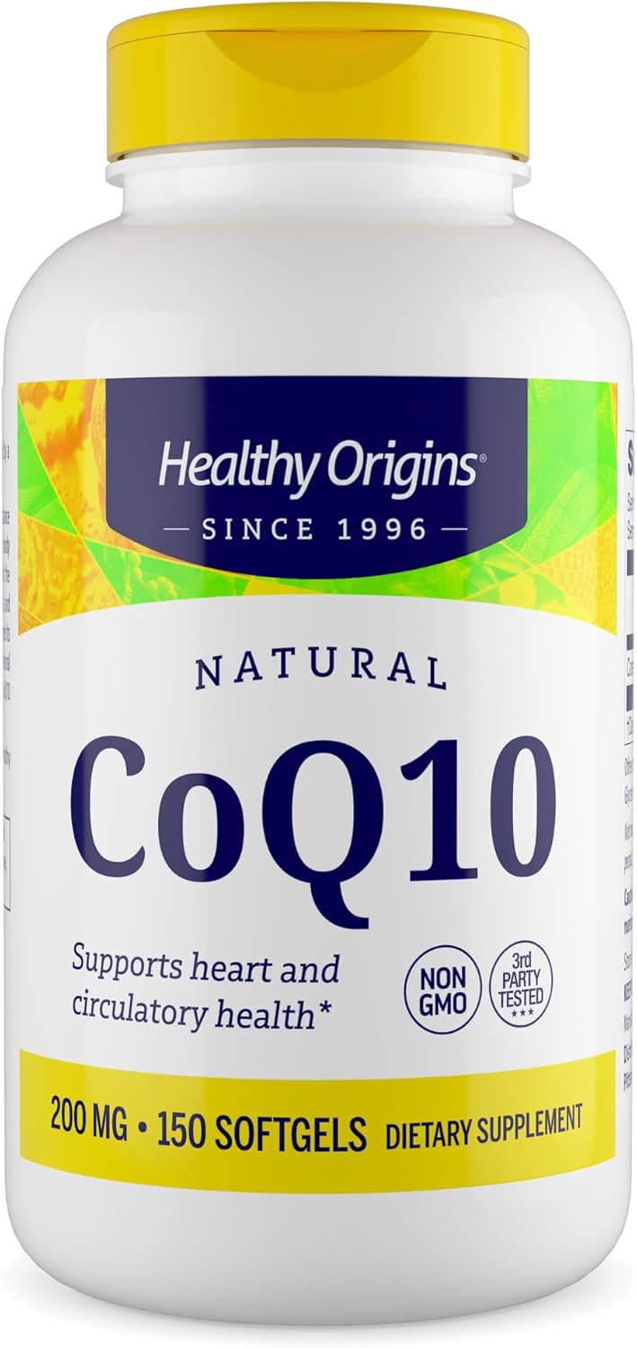 CoQ10 Saludable Origins 200mg Energía Corazón 150 Cápsulas