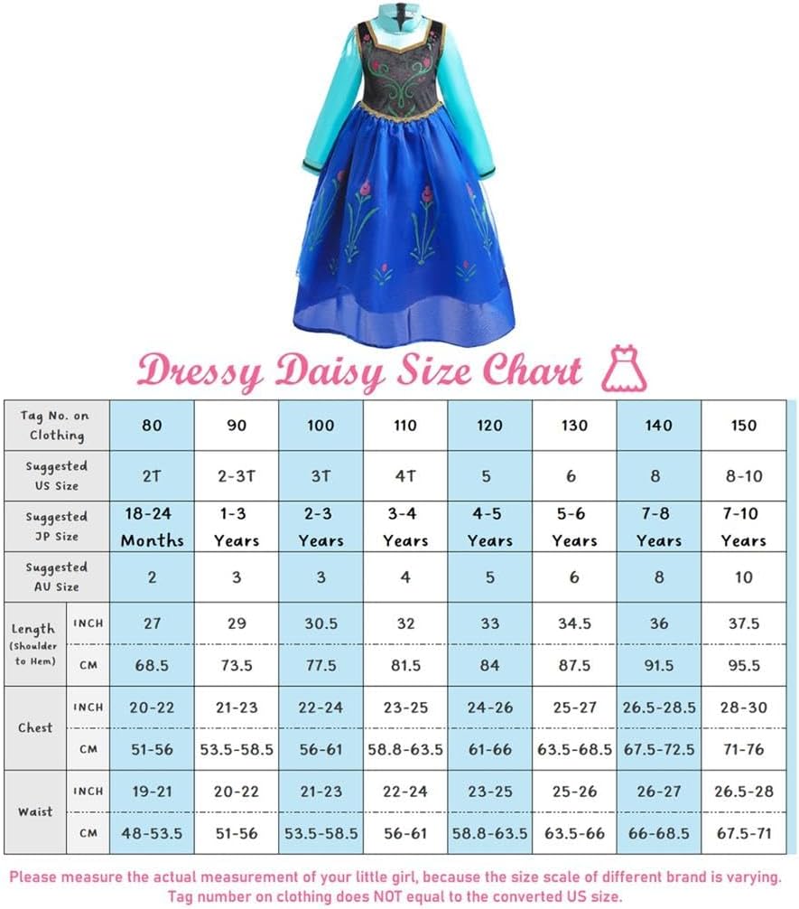 Disfraz de Princesa de Hielo, Dressy Daisy, Tallas 2T-10