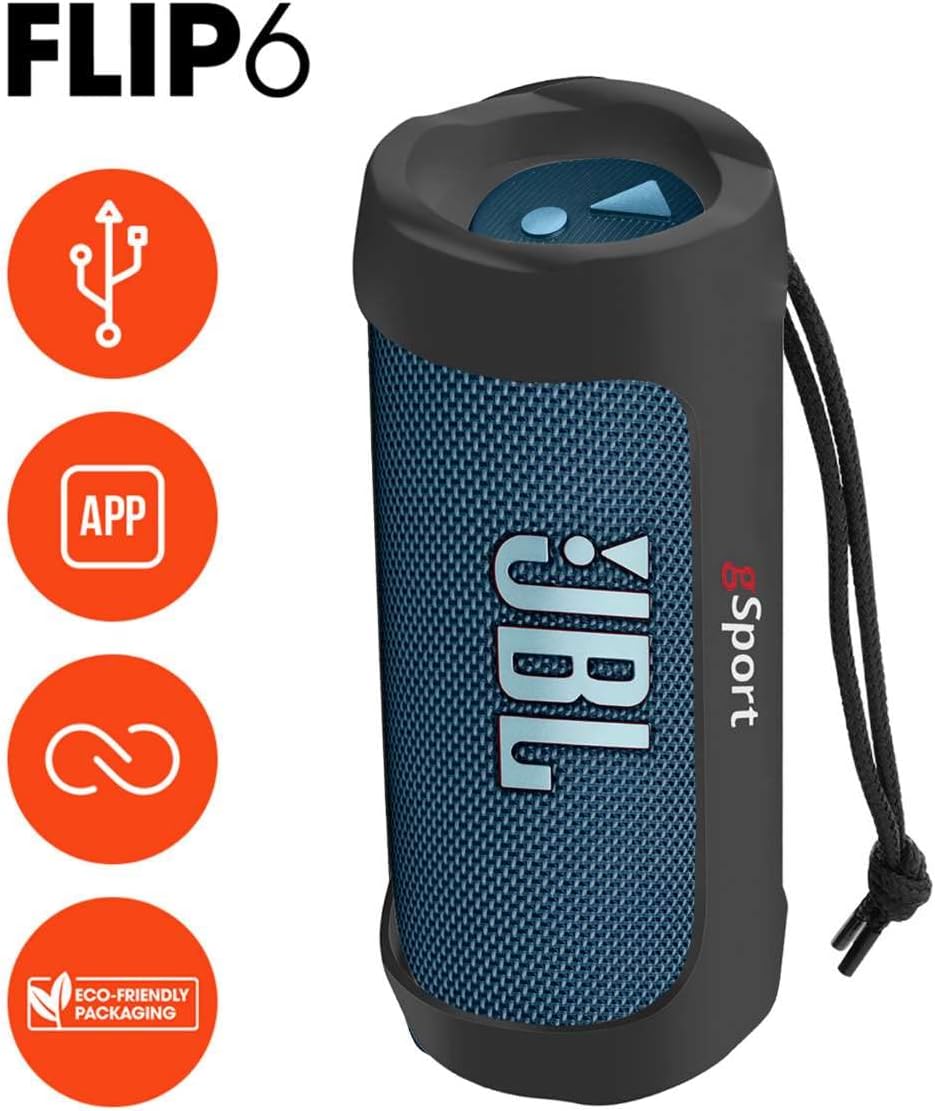 Altavoz portátil JBL Flip 6 resistente al agua con funda gSport