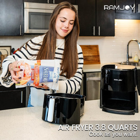 Freidora de Aire 3.8QT, 8 Funciones, Compacta, Modelo Digital