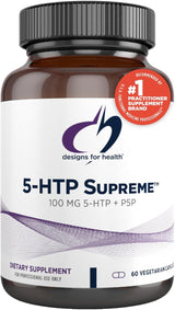 Suplemento 5-HTP 100mg + B6, Designs for Health, 60 cápsulas