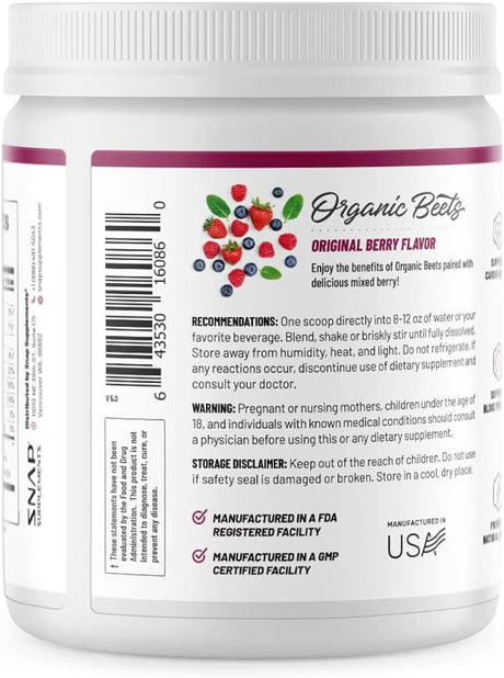 Suplementos Polvo de raíz de remolacha orgánico 12 onzas