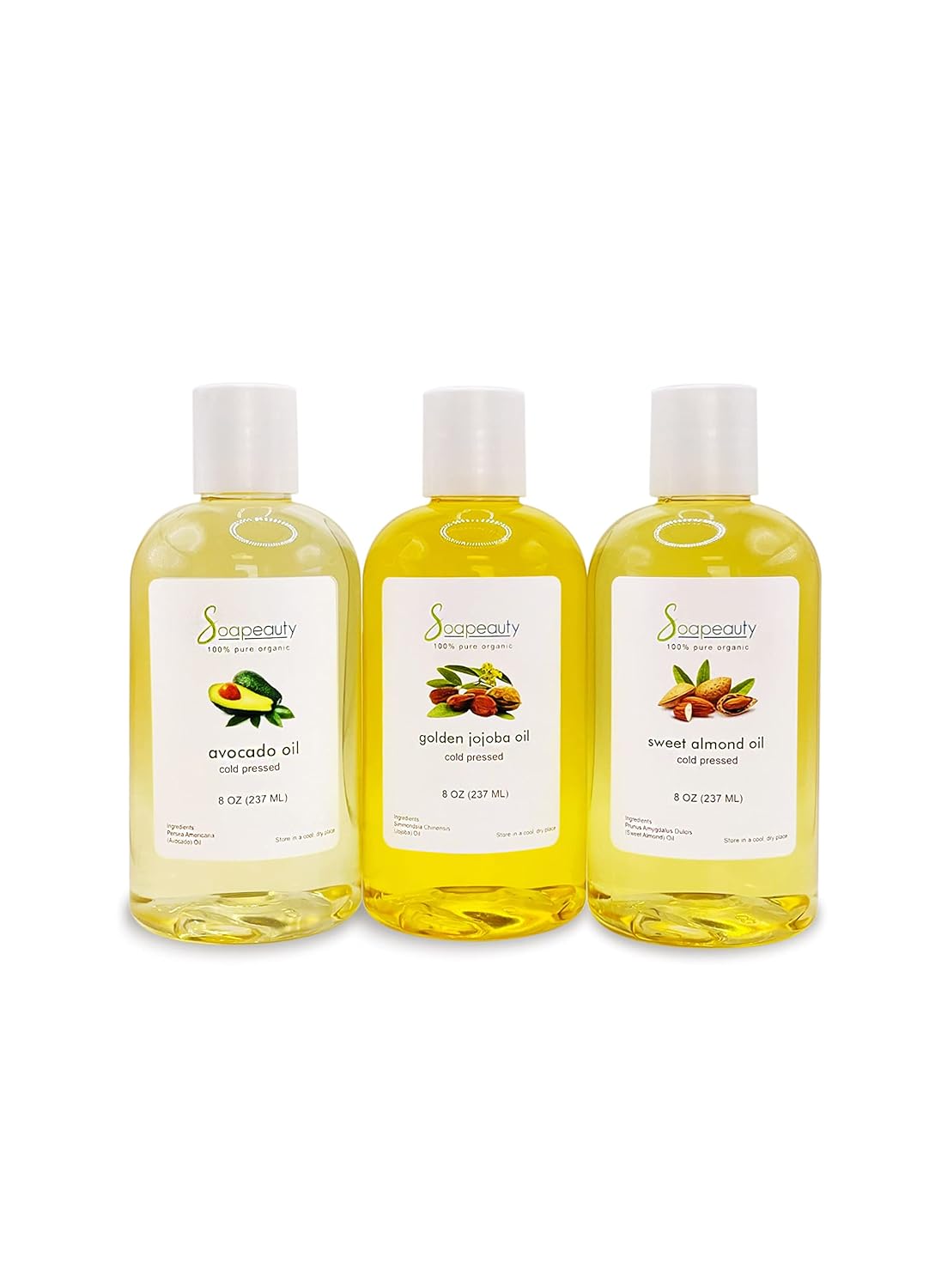 Paquete de 3 aceites prensados en frío Hidratante versátil