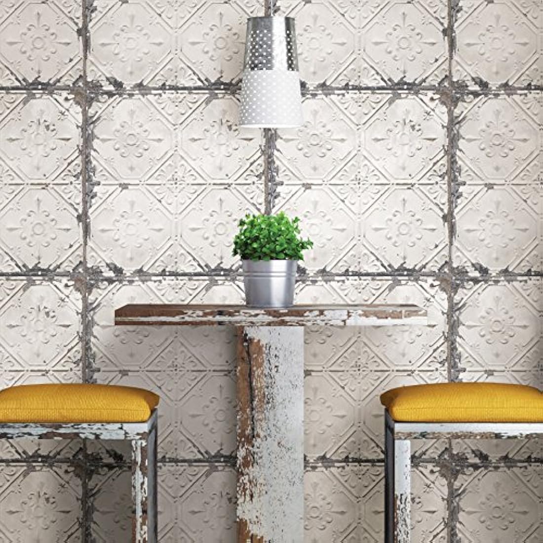 Brewster Home Fashions Fondo de pantalla Blanco y roto