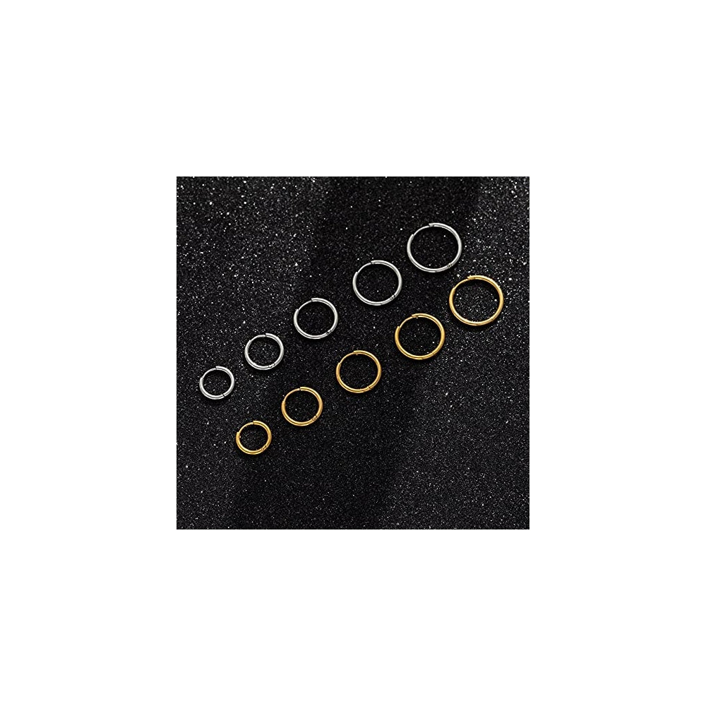 Aretes de acero inoxidable hipoalergénicos 10 pares