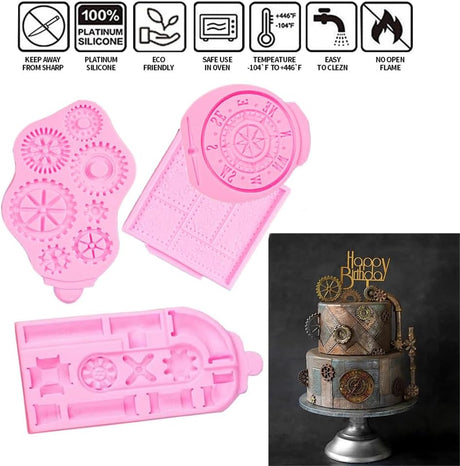 Moldes de fondant vintage en relieve 4 piezas de moldes