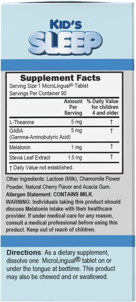Suplemento Sleep para niños  Clean Melts microlingües