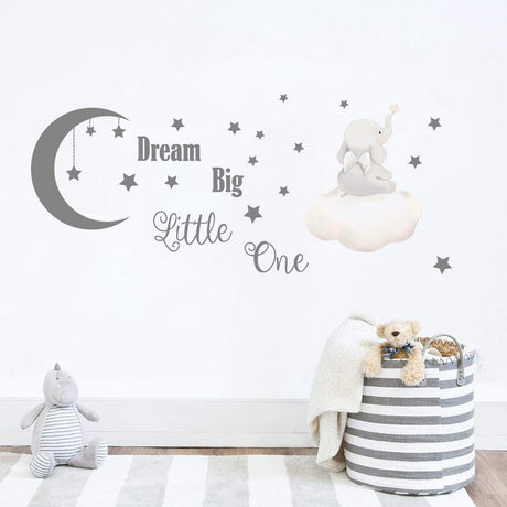 Stickers de pared Runtoo Elefante, frases inspiradoras, decoración