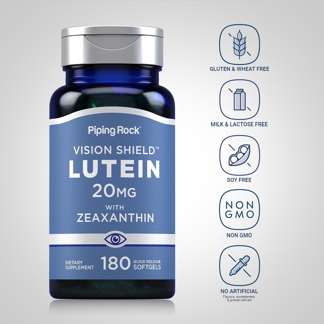 Piping Rock Suplementos de luteína y zeaxantina  20 mg  180u