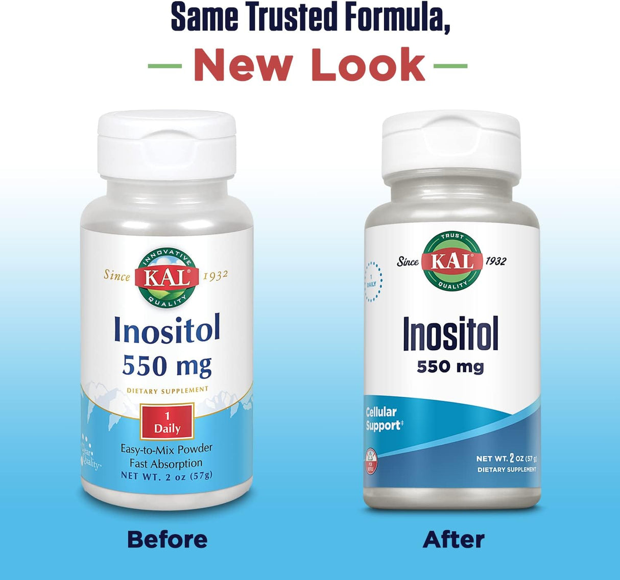 KAL Polvo de Inositol 550mg, Salud Cerebral, 102 Servings