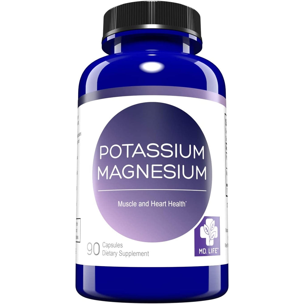 Suplementos Alimenticios de magnesio y potasio 90 cápsulas
