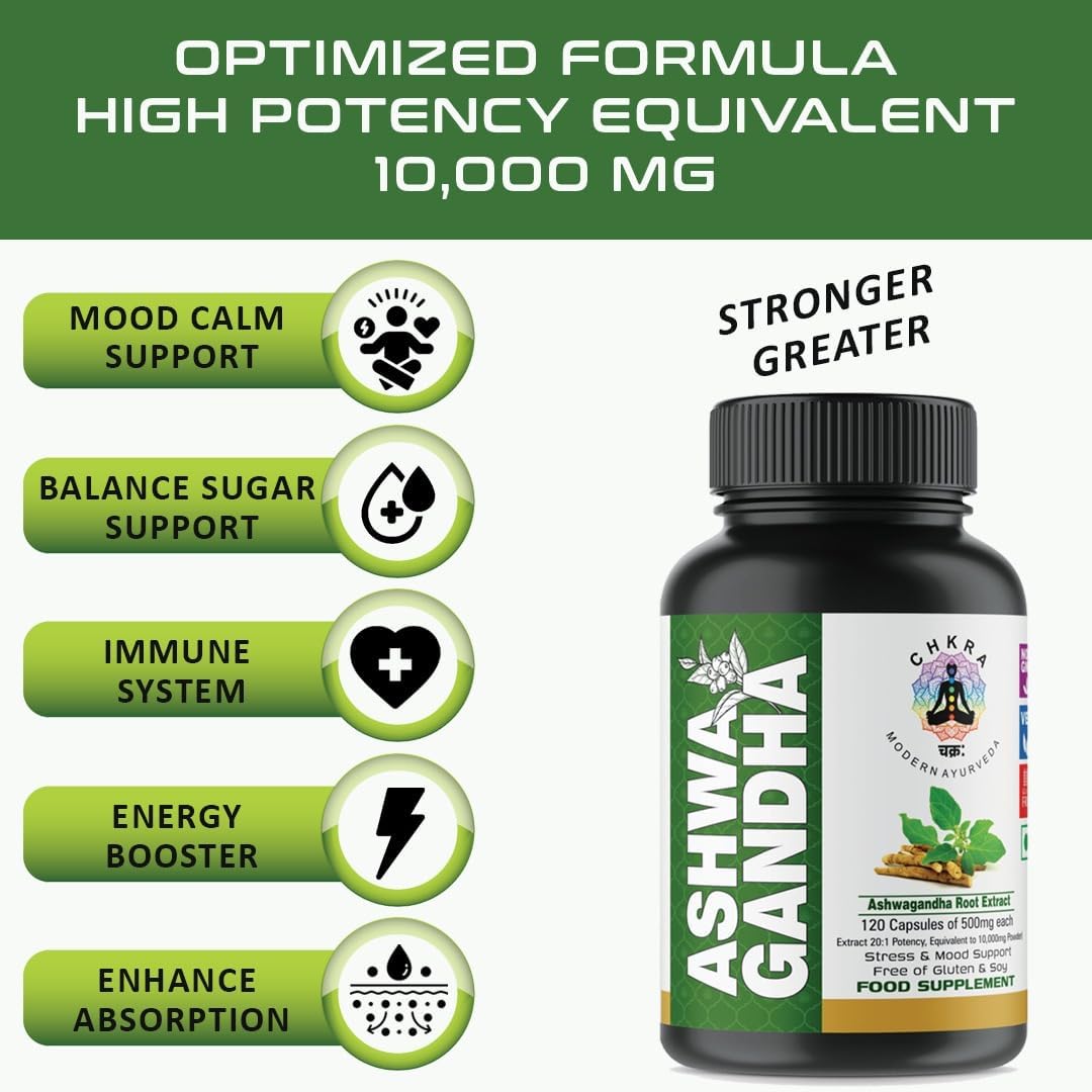 Suplementos de Ashwagandha XTRAKT, 120 cápsulas veganas