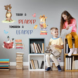 SUPERDANT Vinilo decorativo para pared con texto en inglés &#34;Today a Reader Tomorrow a Leader&#34;, decoración artística de vinilo para sala de lectura grande