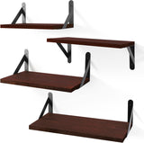 Estanterías Flotantes YGEOMER, Madera, Set de 4 Tamaños Variados