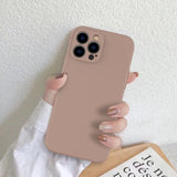 DEENAKIN Funda para iPhone 13 Pro Max con protector de pantalla, cubierta de goma de gel de silicona líquida suave y duradera para iPhone 13 Pro Max de 6.7 pulgadas, color marrón claro