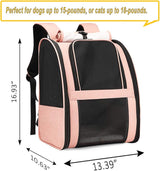 Mochilas para transporte de gato color rosado