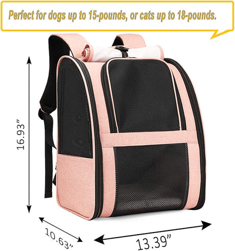 Mochilas para transporte de gato color rosado