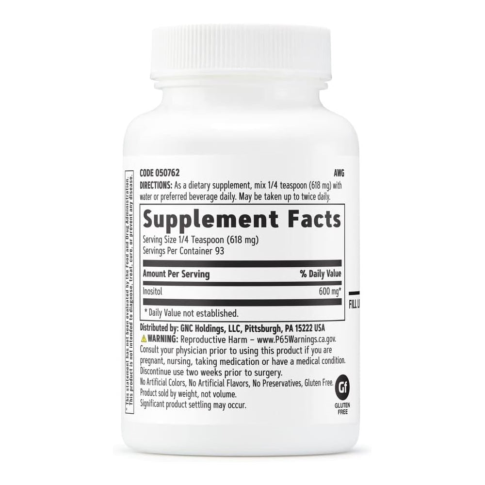 Suplementos GNC Polvo de inositol 600 mg  2 onzas
