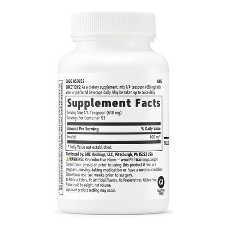 Suplementos GNC Polvo de inositol 600 mg  2 onzas