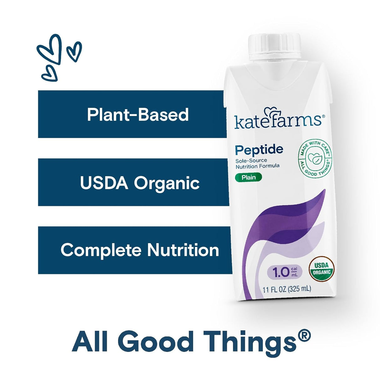 Fórmula Peptídica Orgánica para Adultos Kate Farms 11oz 12u