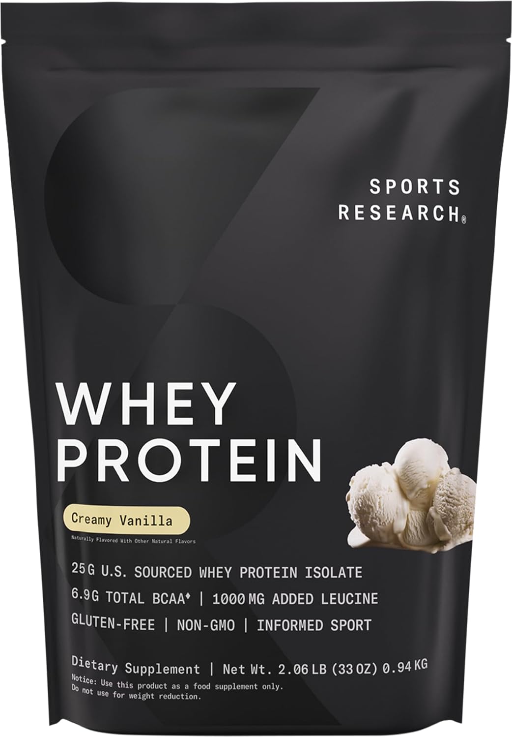 Suplemento de Proteína de Suero Isolada Sports Research® 25g, Sin OGM