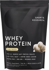 Suplemento de Proteína de Suero Isolada Sports Research® 25g, Sin OGM
