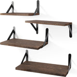 Estantes Flotantes YGEOMER, Madera, Set de 4 Tamaños Variados