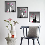 Stickers 3D Jarrón Orquídea, Decoración Pared, Modelo VASE ORCHID