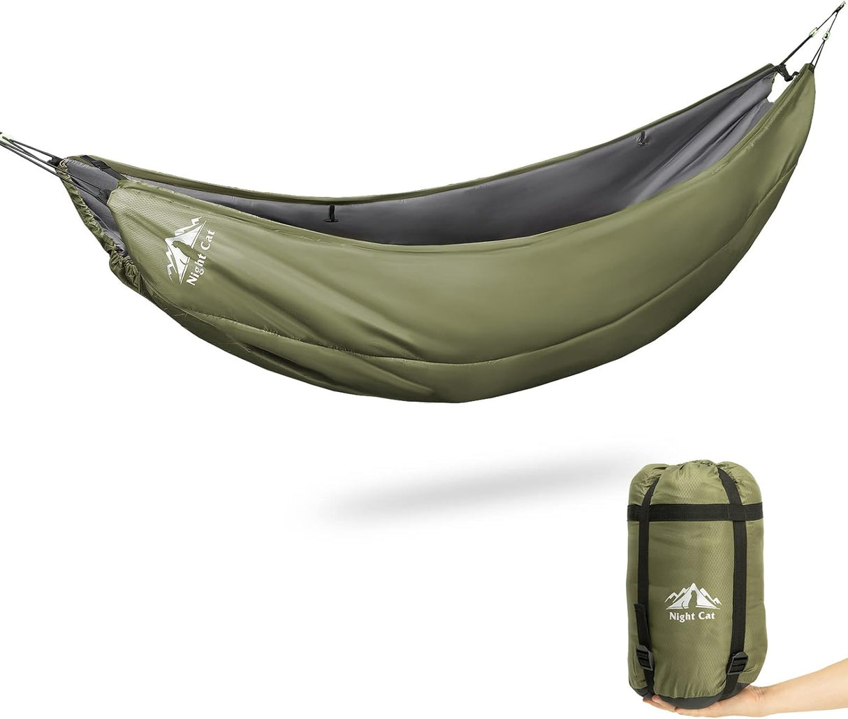 Hamaca de Noche Cat, Saco de Dormir Aislante, 4 Estaciones, 8x3.6ft